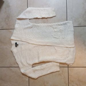 Mossimo White Cardigan with Pocketa
